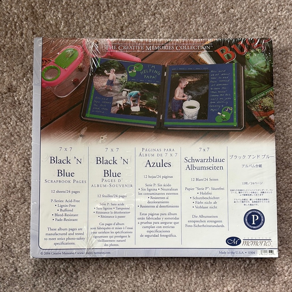 Creative Memories Blue and Black Scrapbook Pages